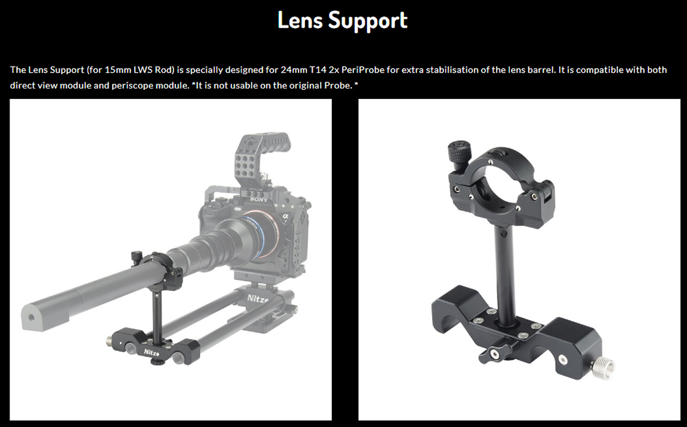 LAOWA 24mm f/14 2X Macro PeriProbe Lens Support