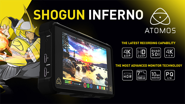 Atomos Shogun Inferno 4K HDMI/Quad 3G-SDI/12G-SDI Recording Monitor - 1500nit/10-bit/HDR