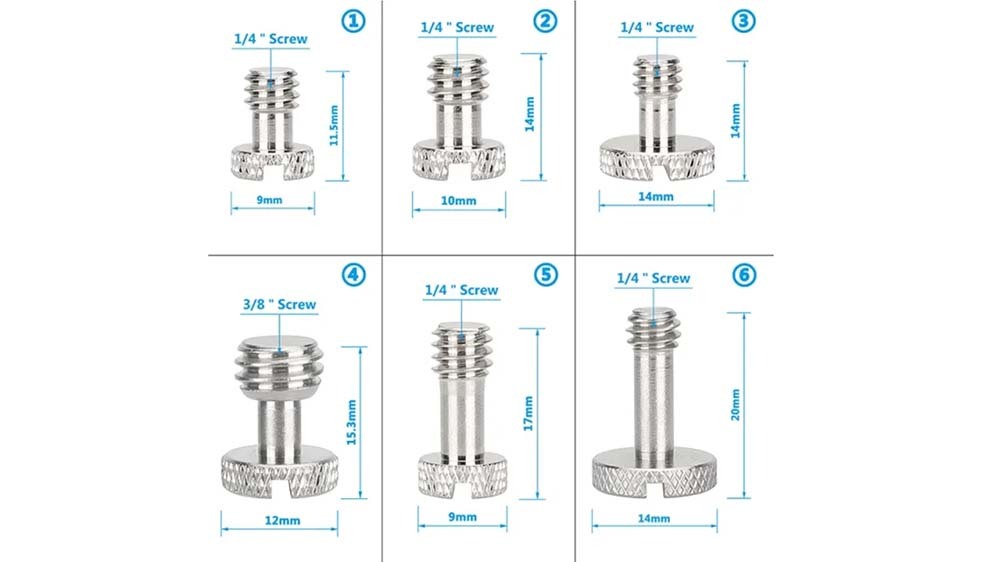 CAMVATE 1/4"-20 & 3/8"-16 Screw Assortment With Plastic Storage Case (12 Pieces)