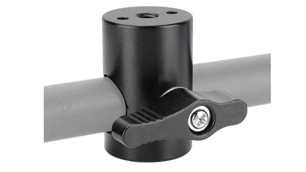 CAMVATE 16mm Light Stand Head Adapter With 1/4" Female Thread & Locating Pins (Black Ratchet Knob)