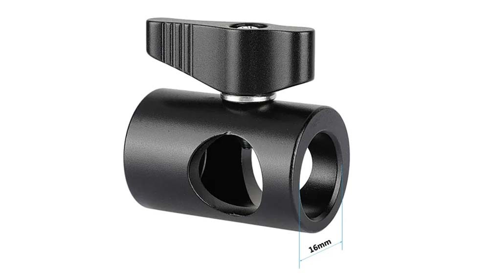 CAMVATE 16mm Light Stand Head Adapter With 1/4" Female Thread & Locating Pins (Black Ratchet Knob)