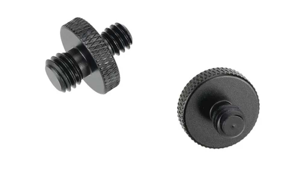 CAMVATE M8 Male to 1/4"-20 Male Double-end Thread Screw Convert Adapter Aluminum Alloy Made (2 Pieces)