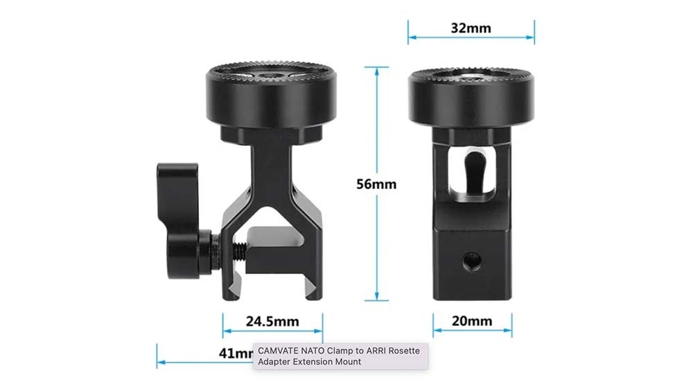 CAMVATE NATO Clamp to ARRI Rosette Adapter Extension Mount