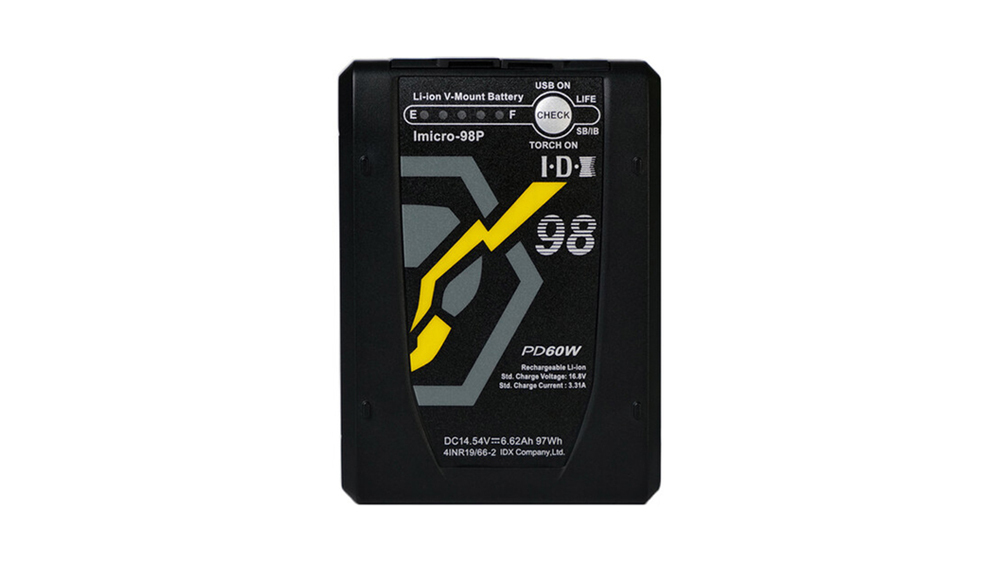 IDX iMicro98P 97Wh Li-ion V-Mount battery (1x Dtap, 1x USB-C Output)