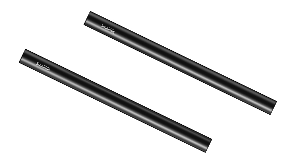 SmallRig 2pcs 15mm Black Aluminium Alloy Rod (M12-20cm) 8" 1051