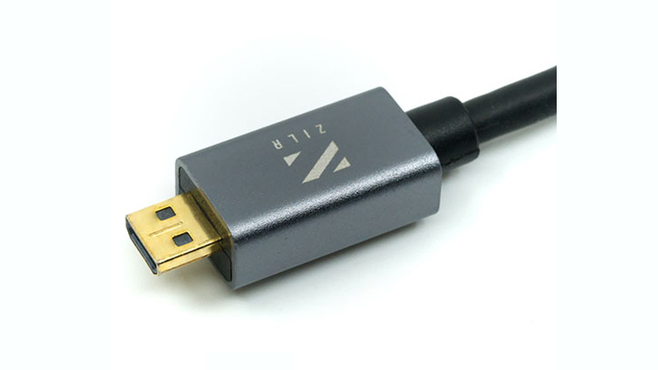 ZILR High-Speed 4kp60 Ultra-Thin Micro HDMI to Full HDMI Cable With Ethernet (1m)